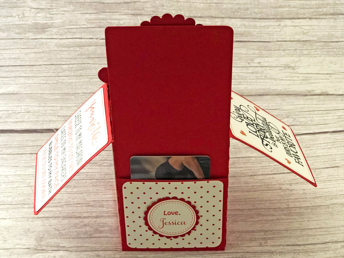 Valentine Pop Up Card, Happy Valentines Day Box Card, Gift Card Holder, Personalized gift for boyfriend, girlfriend, husband, wife, her, him