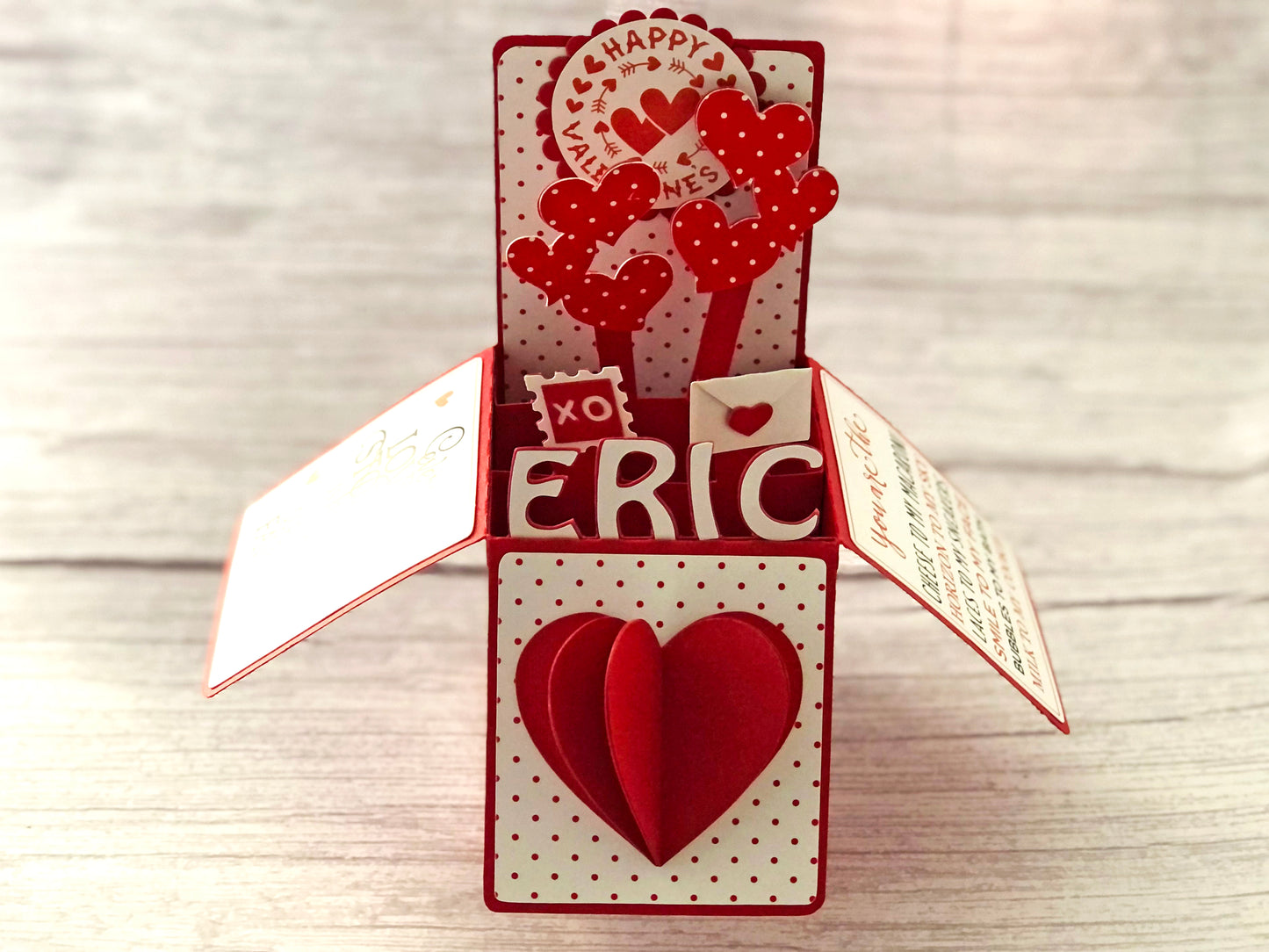 Valentine Pop Up Card, Happy Valentines Day Box Card, Gift Card Holder, Personalized gift for boyfriend, girlfriend, husband, wife, her, him