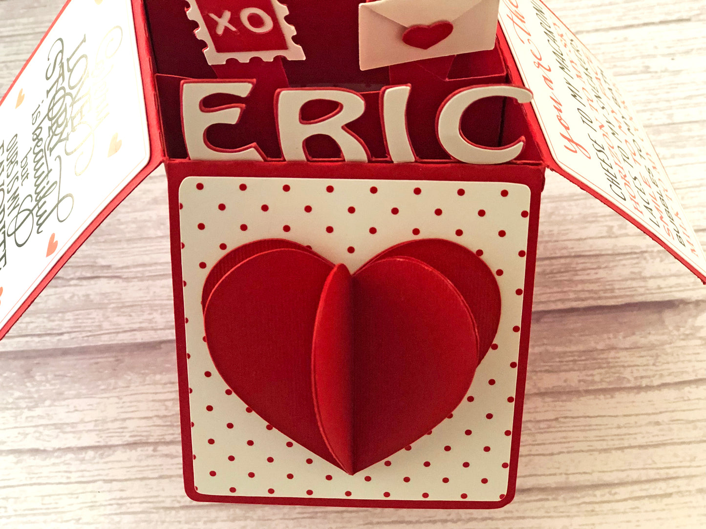 Valentine Pop Up Card, Happy Valentines Day Box Card, Gift Card Holder, Personalized gift for boyfriend, girlfriend, husband, wife, her, him