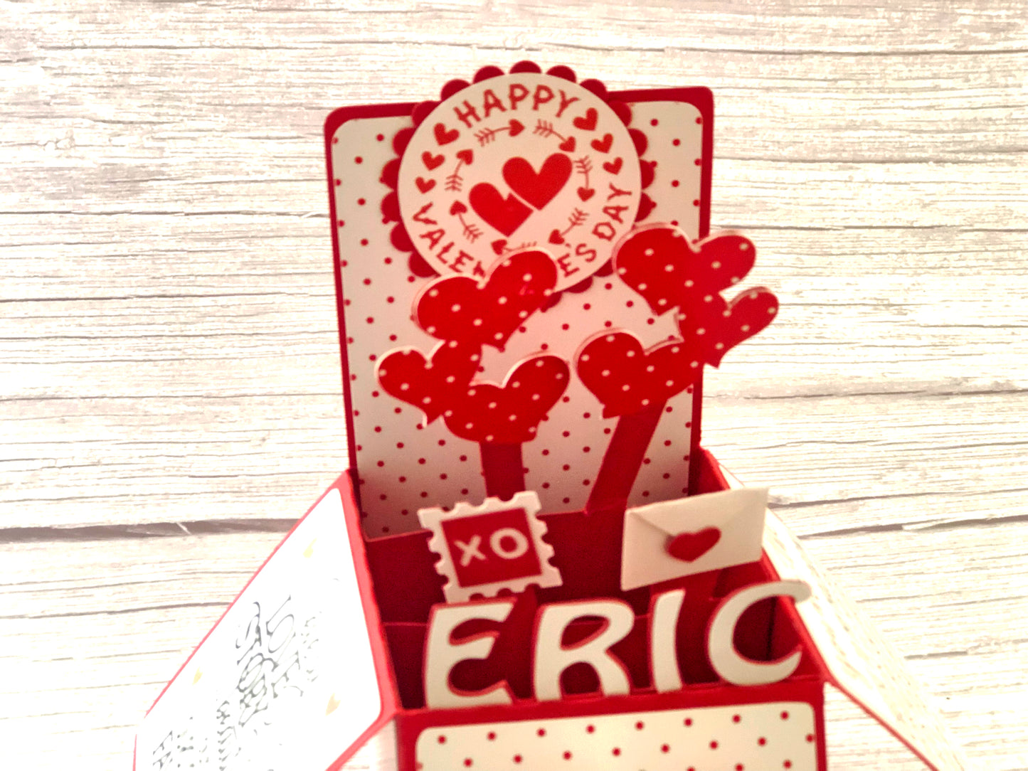 Valentine Pop Up Card, Happy Valentines Day Box Card, Gift Card Holder, Personalized gift for boyfriend, girlfriend, husband, wife, her, him